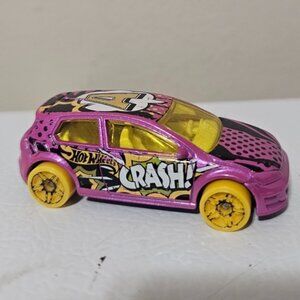 2016 Hot Wheels Volkswagen Golf MK7 Zoom Crash Comic Diecast Toy Car